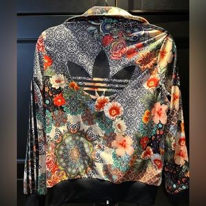 Adidas zipper jacket colourful flower bomb